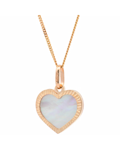 469.95 Halskette Anhänger Herz Perlmutt mit 1,1mm Goldkette 585-14 Karat Gold 998.S626.00433.1.SET