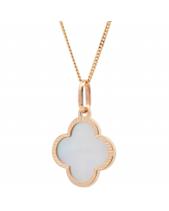 435.95 Anhänger Blume Perlmutt mit 1,1 mm Goldkette 585-14 Karat Gold 998.S626.00429.1.SET