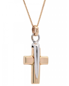 506.95 Halskette Anhänger Kreuz mit 1,1 mm Goldkette 585-14 Karat Gold 998.S626.00086.1.SET Kreuz Anhänger aus Gold
