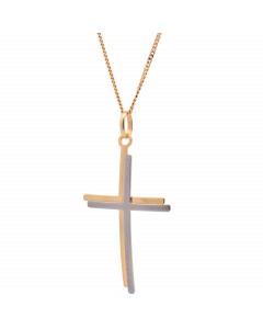 367.95 Halskette Anhänger Kreuz mit 1,1 mm Goldkette 585-14 Karat Gold 998.S626.00093.1.SET
