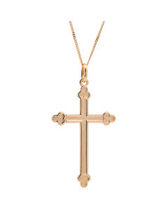 562.95 Halskette Anhänger Kreuz mit 1,1 mm Goldkette 585-14 Karat Gold 998.S626.00133.1.SET