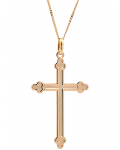 562.95 Halskette Anhänger Kreuz mit 1,1 mm Goldkette 585-14 Karat Gold 998.S626.00133.1.SET Kreuz Anhänger aus Gold