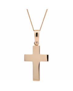 702.95 Halskette Anhänger Kreuz mit 1,1 mm Goldkette 585-14 Karat Gold 998.S626.00344.1.SET