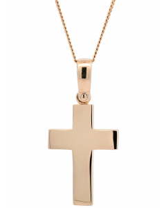 702.95 Halskette Anhänger Kreuz mit 1,1 mm Goldkette 585-14 Karat Gold 998.S626.00344.1.SET Kreuz Anhänger aus Gold