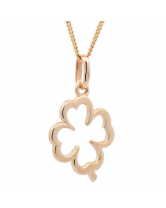 450.95 Halskette Anhänger Kleeblatt mit 1,1 mm Goldkette 585-14 Karat Gold 998.S626.00444.1.SET