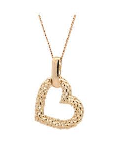 514.95 Halskette Anhänger Herz mit 1,1 mm Goldkette 585-14 Karat Gold 998.S626.00421.1.SET