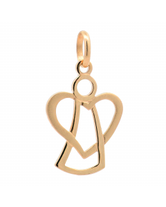 128.95 Anhänger für Halskette Engelchen mit Herz echt massiv 585-14 Karat Gold 998.S626.00128.1-ohne-kette