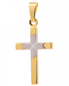 85.95 Kettenanhänger Gold Anhänger Kreuz massiv 333-8 Karat Gold rhodiniert 904-KR126617