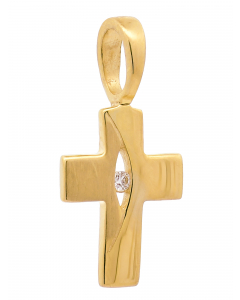 108.95 Kettenanhänger Gold Anhänger Kreuz Zirkonia massiv 333 - 8 Karat Gold 904-AN142639