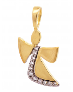 38.95 Anhänger Engel Zirkonia massiv 925 Sterlingsilber goldplattiert 904-AN154603