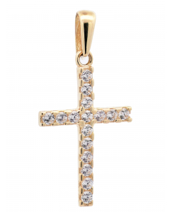 93.95 Kettenanhänger Gold Anhänger Kreuz Zirkonia massiv 333 - 8 Karat Gold 904-AN153020