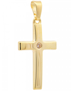 90.95 Kettenanhänger Gold Anhänger Kreuz Zirkonia massiv 333 - 8 Karat Gold 904-KR126645