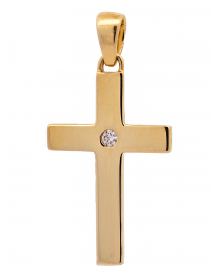815.95 Kettenanhänger Gold Anhänger Kreuz Brillantmassiv 585 - 14 Karat Gold 904-AN100326