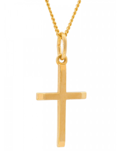 145.95 Anhänger Kreuz  333-8 Karat Gold mit vergoldeter Silberkette 904-KR126587-VG-SET-PL