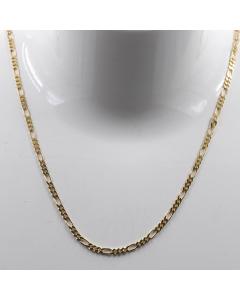 3,3 mm 585 - 14 Karat Gold Halskette Figarokette massiv Gold hochwertige Goldkette  - Länge nach Wahl