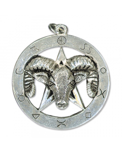 34.95 Schafbock Pentagramm Schmuck Anhänger Silber Pentagramm 27x29mm + Hals 909-SC17 SIGO2023