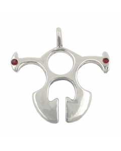 37.95 Tribal Schmuck Anhänger 925er Silber 27x27mm Granatstein 923-20022 SIGO2023