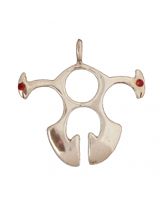 37.95 Tribal Schmuck Anhänger 925er Silber 27x27mm Granatstein 923-20022 SIGO2023