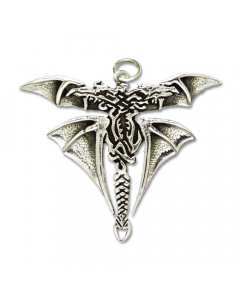 36.95 Kämpfende Drachen Schmuck Anhänger 925er Silber - Drachen - 50x41mm 909-RR12 SIGO2023