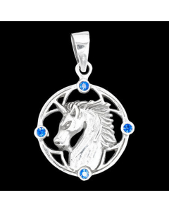 27.95 Einhorn Anhänger Schmuck - Einhorn - Durchmesser 23mm 933-GJP068 Halbedelmetall