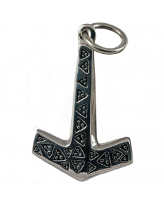 42.95 Thorhammer Schmuck Anhänger 925er Silber Thorhammer 27x45mm mit Ring 949-VTH29 Thors Hammer Anhänger Silber
