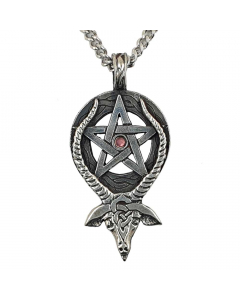 34.95 Bock Mit Pentagramm Anhänger Schmuck - Pentagramm - 33x43mm 910-BIF134 Halbedelmetall
