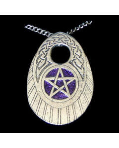 24.95 Pentagramm oval Anhänger Schmuck - Pentagramm - 34x49mm 910-BIF163 Halbedelmetall