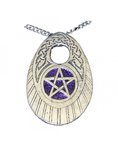 24.95 Pentagramm oval Anhänger Schmuck - Pentagramm - 34x49mm 910-BIF163 Halbedelmetall