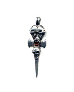 7.95 Schwert mit Totenkopf Anhänger Schmuck - Waffen - 915-EP11 Halbedelmetall
