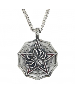 34.95 Spinnennetz Pentagramm Anhänger Schmuck - Pentagramm - 45x45mm 910-BIF129 Halbedelmetall