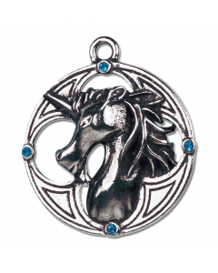 20.95 Plantaganet Einhorn Anhänger Schmuck Mit Halskette 34x30mm 909-CZ6 Halbedelmetall