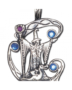 28.95 Zauberer Anhänger Schmuck Hexen 42x27mm Wikinger Swarovski Kristalle + 909-FI52 Wikinger Anhänger aus Silber