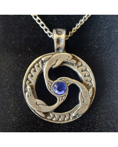 22.95 Delphin Triskilian Anhänger Schmuck 36x29mm 909-MA03 Halbedelmetall