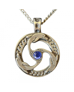 22.95 Delphin Triskilian Anhänger Schmuck 36x29mm 909-MA03 Halbedelmetall