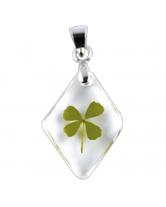 8.95 Glücksklee- Anhänger Schmuck - Glück , Pflanzen - 21x16mm 915-TREF05 Halbedelmetall