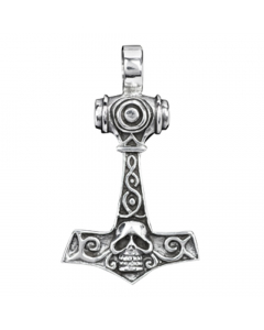 27.95 Thors Hammer mit Totenkopf Anhänger Schmuck - Thorhammer - 35x21mm 933-GJP016 Halbedelmetall