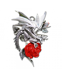 27.95 Draca Rosa Anhänger Schmuck - Drachen , Pflanzen - 40x55mm 909-CA04 Halbedelmetall