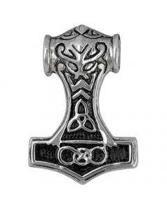 11.95 Thorhammer massiv Schmuck Anhänger Edelstahl Mjölnir Thorhammer 33x21m 933-EDP078 Halbedelmetall