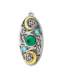 21.95 Mond-Schild Mythische Kelten Knoten Schmuck Anhänger Amulett 909-MY09 Sonne Mond und Sterne Anhänger