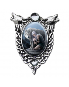22.95 Anne Stokes Anhänger Beschützer Cabochon Schmuck Fantasy Wolf Elfe Uni 909-EC07 Halbedelmetall