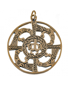 38.95 Alamannische Zierscheibe Adler Bronze massiv Anhänger Schmuck Christen 949-GP3-B Halbedelmetall