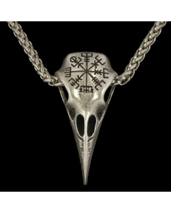 17.95 Vogel Schädel Kette Box Wikinger Kompass Anhänger Viking Zinn 921-VK46