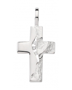 57.95 nhänger Kreuz Silber mit Zirkonia gehämmert massiv 925 Sterlingsilber 904-KR127118-AN20155 SIGO2023