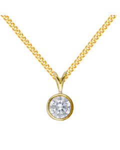 61.95 Anhänger Zarge 333 8 kt Gelbgold mit Zirkonia mit Goldkette 50 cm 904-AN10957-AN10001-SET Goldketten