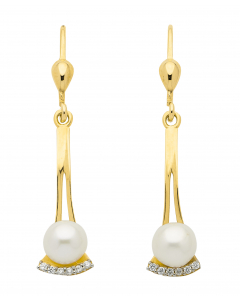262.95 OhrhängerOhrringe Zirkonia mit Süßwasserzuchtperle 333 Gold rhodinier 904-OS159459-OS159459GP Ohrschmuck