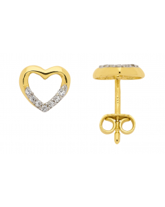 100.95 Ohrstecker Herz Zirkonia 333 Gold rhodiniert 904-OS162400-OS162400Grp Ohrschmuck