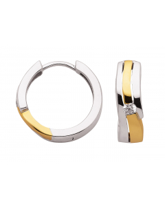 48.95 Creolen Zirkonia 925 Silber rhodiniert und vergoldet 904-OS150929-OS150929GP Creolen aus Silber