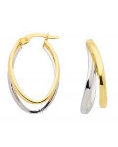 213.95 Creolen Gold mit Weißgold aus 333 8 kt Gold 904-OS157887 Ohrschmuck