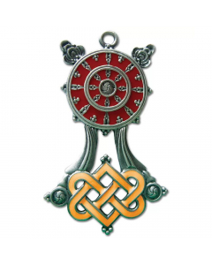 19.95 Buddhistisches Rad Anhänger Schmuck Buddha Dharmachakra Rad 37x23mm 909-BD02 Halbedelmetall