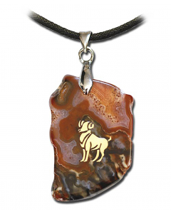 7.95 Achat-Sternzeichen Widder Anhänger Schmuck Höhe zwischen 3,5 und 5cm 909-HA01